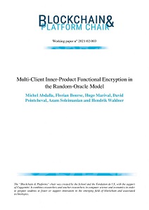Publication multi client inner product oracle model | Blockchain@X